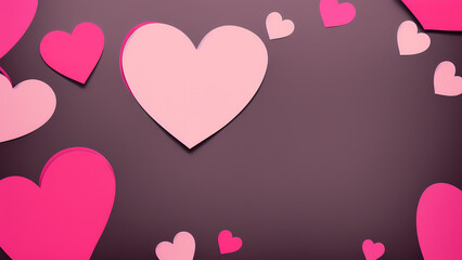 Valentine day themed background art concept using Generative AI