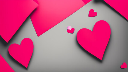 Valentine day themed background art concept using Generative AI