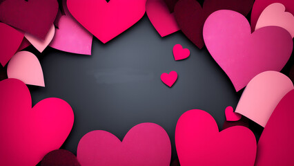 Valentine day themed background art concept using Generative AI
