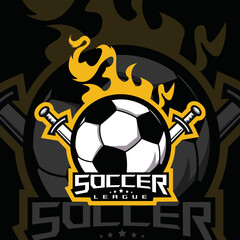 Obraz premium Football soccer championship logo design