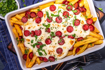 Pizza loaded french fries. Homemade Pepperoni and Cheese Pizza French Fries. Oven baked french...