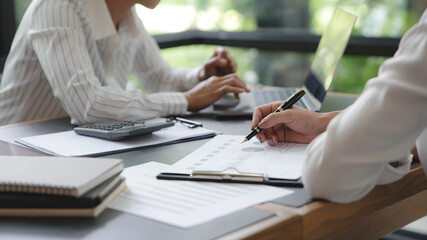 Confident business working woman  working together. Creative female executives meeting in startup office.