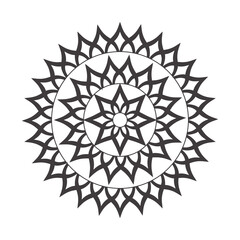 Mandala Design Decorative Pattern Decoration Snowflake on black Flower Pattern Design