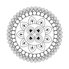 Mandala Design Decorative Pattern Decoration Snowflake on black Flower Pattern Design