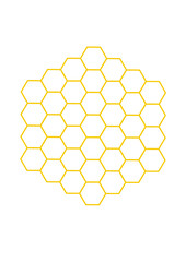 wabe als grafik aus 37 gelben sechsecken in art einer bienenwabe angeordnet 
