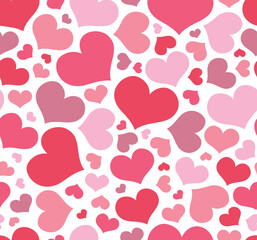 Hand drawn hearts seamless pattern great for Valentine's Day, Weddings, Mother's Day background