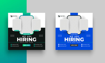 We are hiring job vacancy social media post or square web banner template design