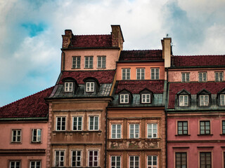 Fototapeta na wymiar Old town houses in Warsaw, Poland