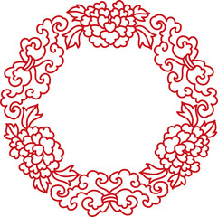 Ancient Chinese Retro Pattern spiral curve cross vine flower