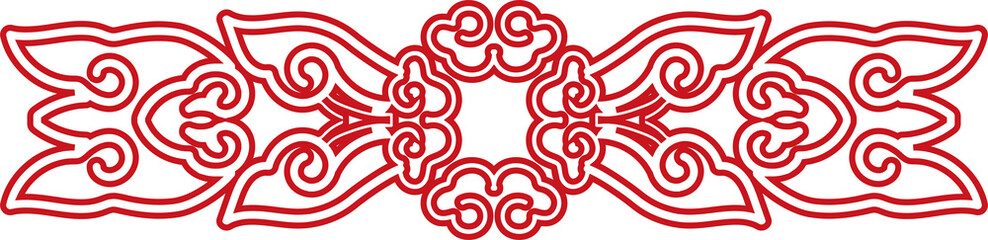 Ancient Chinese Retro Pattern botanic garden spiral curve cross frame line