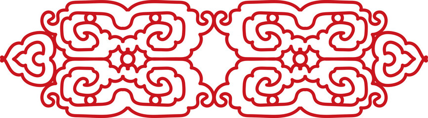 Ancient Chinese Retro Pattern botanic garden spiral curve cross frame chain