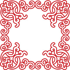 Ancient Chinese Retro Pattern botanic garden spiral curve cross frame chain