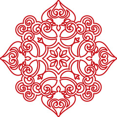 Ancient Chinese Retro Pattern spiral curve cross flower chain