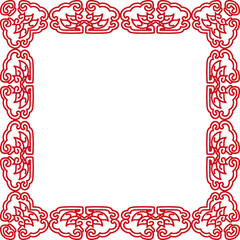 Ancient Chinese Retro Pattern botanic garden spiral curve cross frame chain