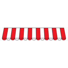 Stripe awning icon vector. Showcase canopy illustration sign. Awning symbol or logo.