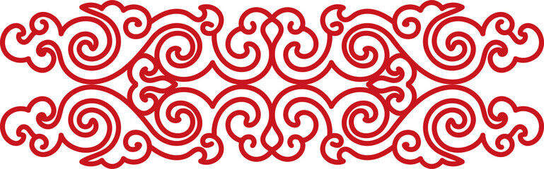 Ancient Chinese Retro Pattern botanic garden spiral curve cross frame chain