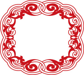 Ancient Chinese Retro Pattern spiral curve cross plant leaf vine