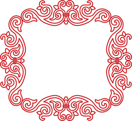 Ancient Chinese Retro Pattern spiral curve cross frame line