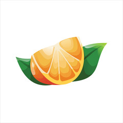 Orange fruit design illustration abstract icon