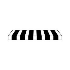 Stripe awning icon vector. Showcase canopy illustration sign. Awning symbol or logo.