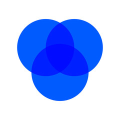 Modern flat vector illustration Venn diagram with three intersected circles. Business info graphic design template.