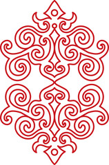 Ancient Chinese Retro Pattern botanic garden spiral curve cross frame chain