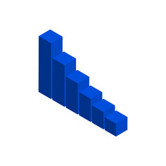3d bar graph chart isometric view vector illustration eps