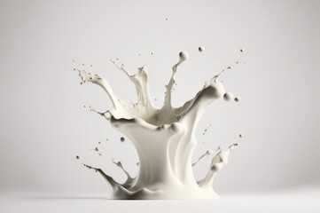 Splash of milk on white background. Generative AI