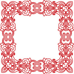 Ancient Chinese Retro Pattern botanic garden spiral curve cross frame chain