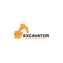 excavator and shovel logo vector