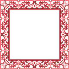 Ancient Chinese Retro Pattern botanic garden spiral curve cross frame chain