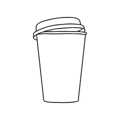 Take away coffee cup icon. A cup to carry. One Cup. Realistic Mockup.