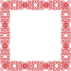 Ancient Chinese Retro Pattern botanic garden spiral curve cross frame chain