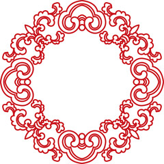 Ancient Chinese Retro Pattern spiral curve cross chain frame line