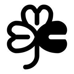 Clover Glyph Icon vector design and illustration template
