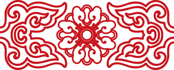 Ancient Chinese Retro Pattern spiral curve cross flower chain