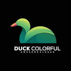 Fototapeta na wymiar Duck gradient colorful logo illustration design