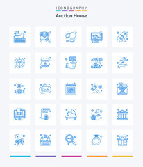 Creative Auction 25 Blue icon pack  Such As court. bidding. trial. bid. law