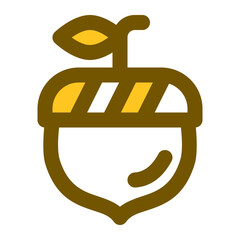 Acorn Yellow Style Icon vector design and illustration template
