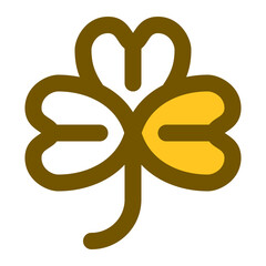 Clover Yellow Style Icon vector design and illustration template