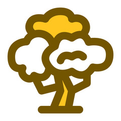 Tree Yellow Style Icon vector design and illustration template