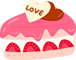 Valentine strawberry cake