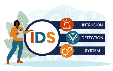 IDS - Intrusion Detection System acronym. business concept background. vector illustration concept with keywords and icons. lettering illustration with icons for web banner, flyer, landing page