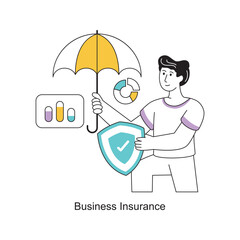 Business Insurance Flat Style Design Vector illustration. Stock illustration