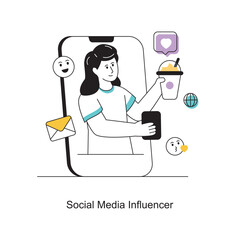 Social media Influencer Flat Style Design Vector illustration. Stock illustration