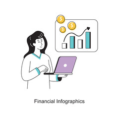 Financial Infographics Flat Style Design Vector illustration. Stock illustration