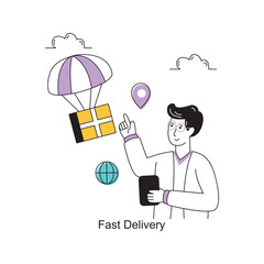 Fast Delivery Flat Style Design Vector illustration. Stock illustration