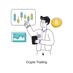 Crypto Trading  Flat Style Design Vector illustration. Stock illustration