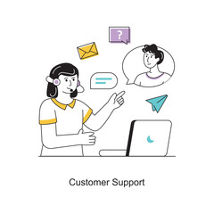 Customer Support Flat Style Design Vector illustration. Stock illustration