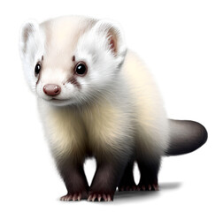 Fototapeta na wymiar cute ferret walking, illustration on transparent background